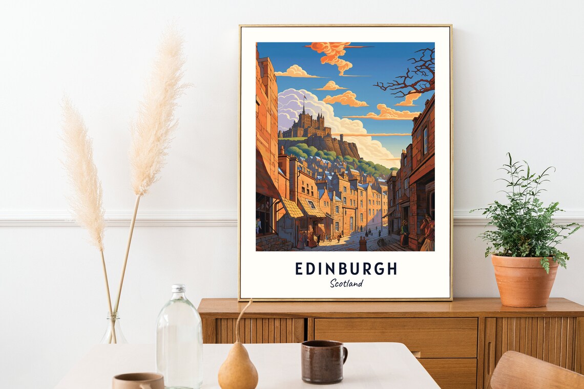 Edinburgh Scotland Travel Poster, City Print - Image 2