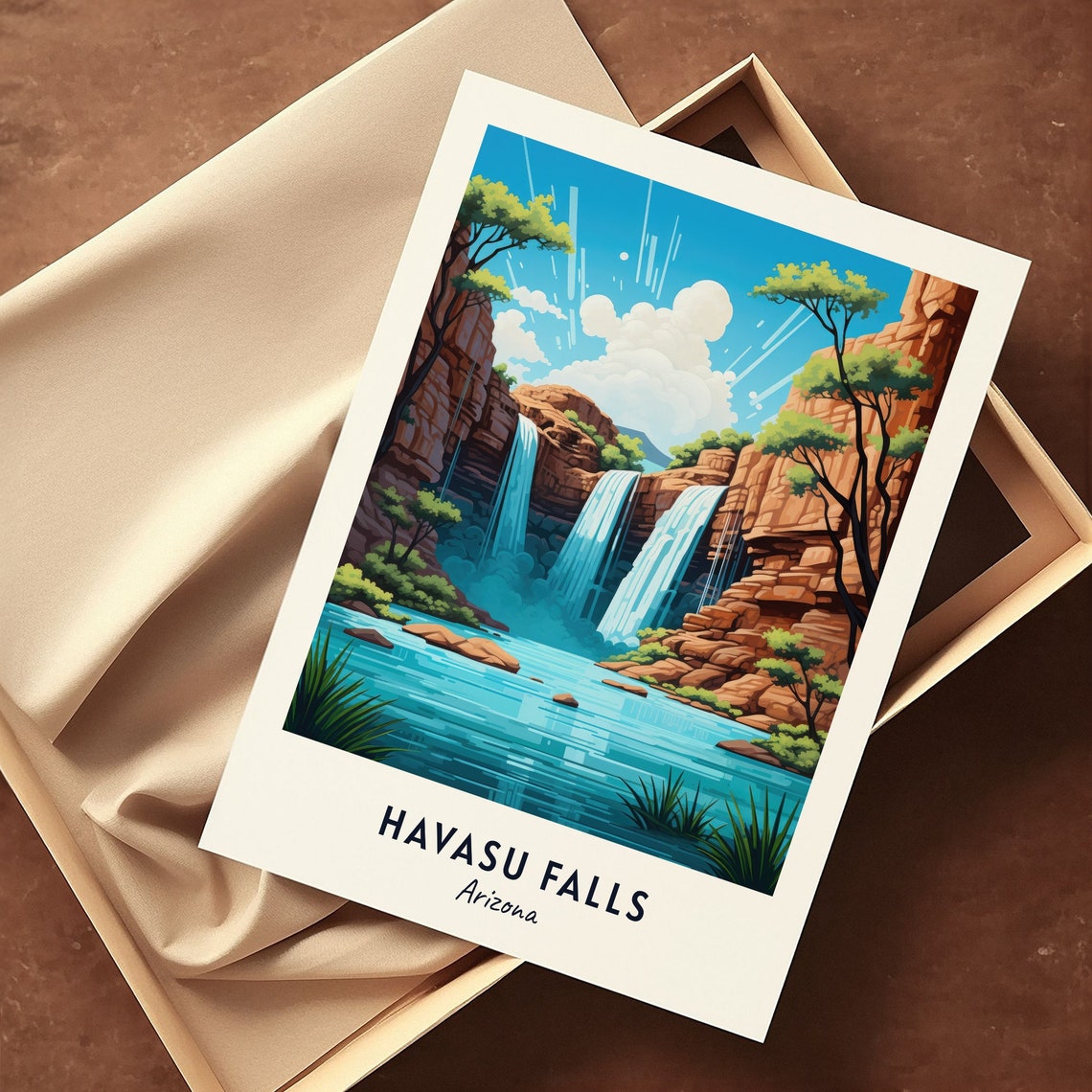 Havasu Falls Travel Print Wall Art Havasu Falls Arizona City Print Havasu Falls Travel Gift Havasu Falls City Poster - Image 3