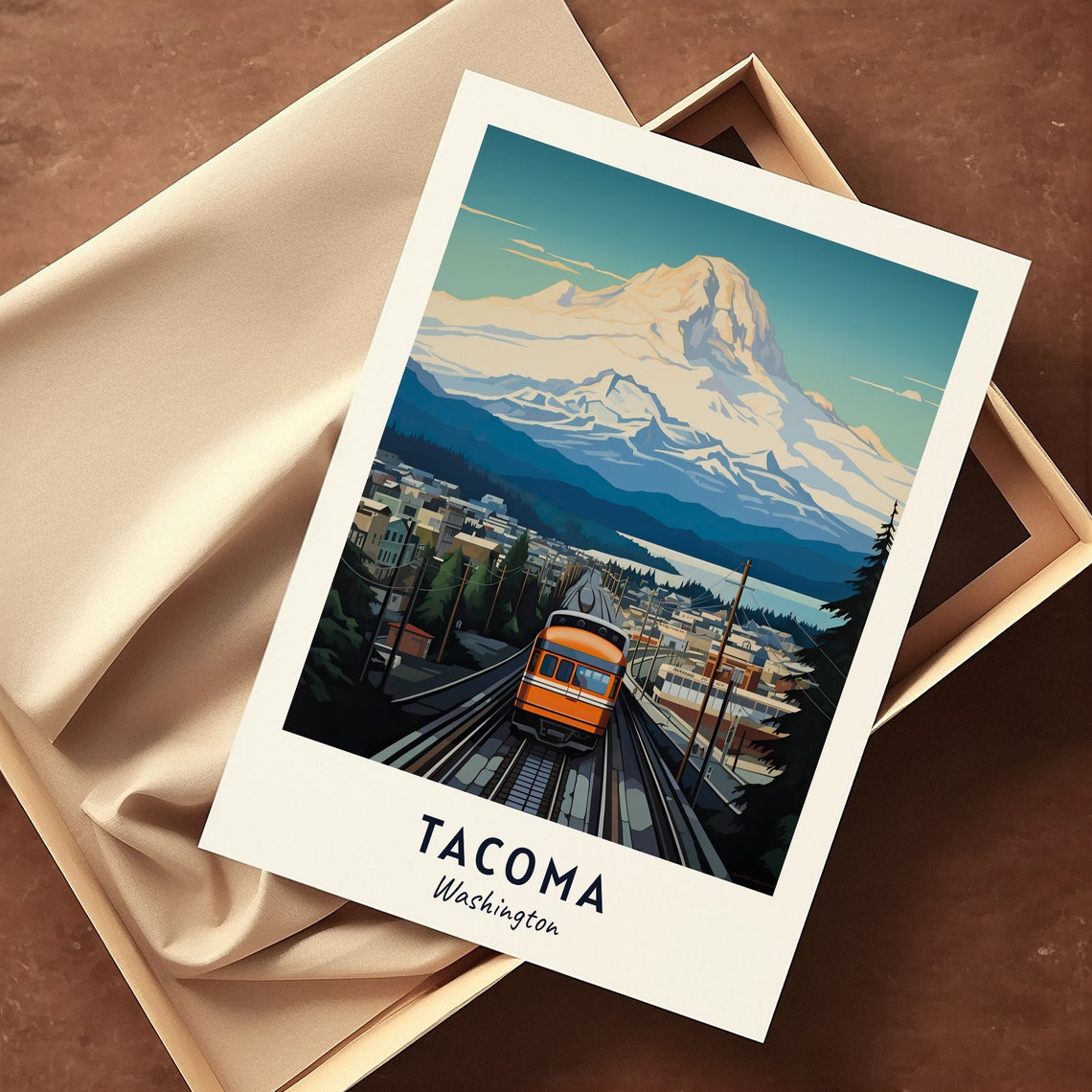 Tacoma Travel Print Wall Art Tacoma Washington City Print Tacoma Travel Gift Tacoma City Poster Travel Gift - Image 3