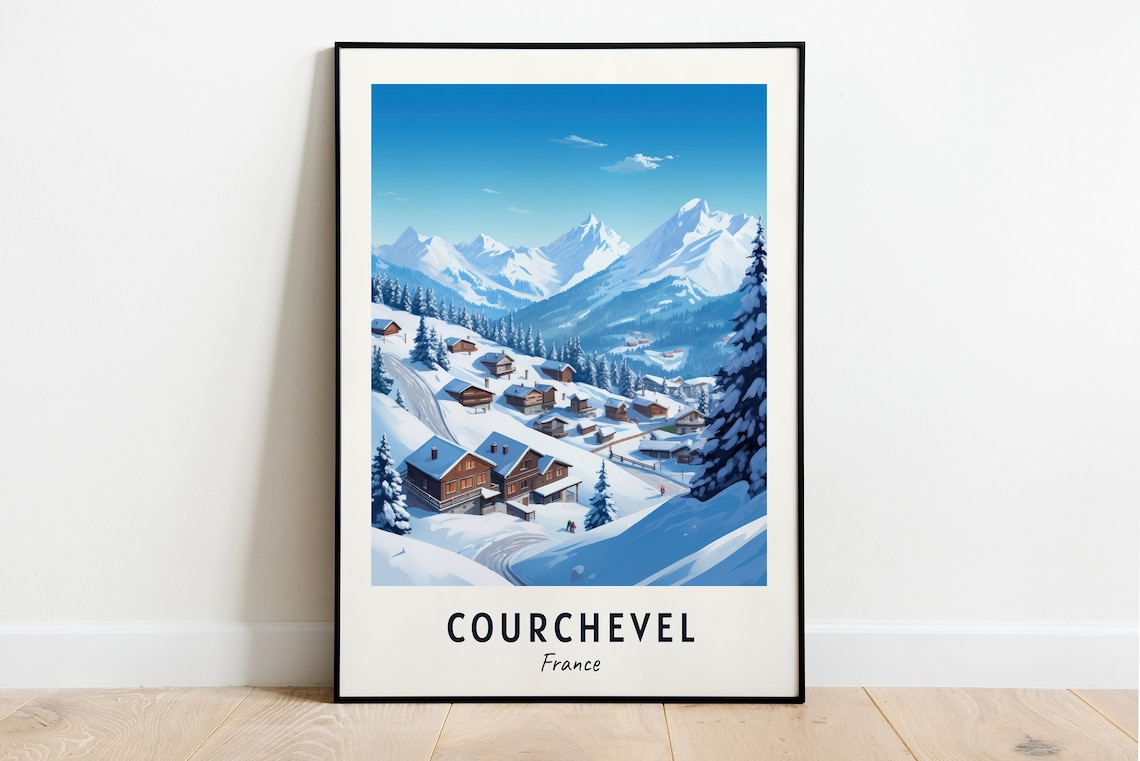 Courchevel Travel Poster, Ski Resort France