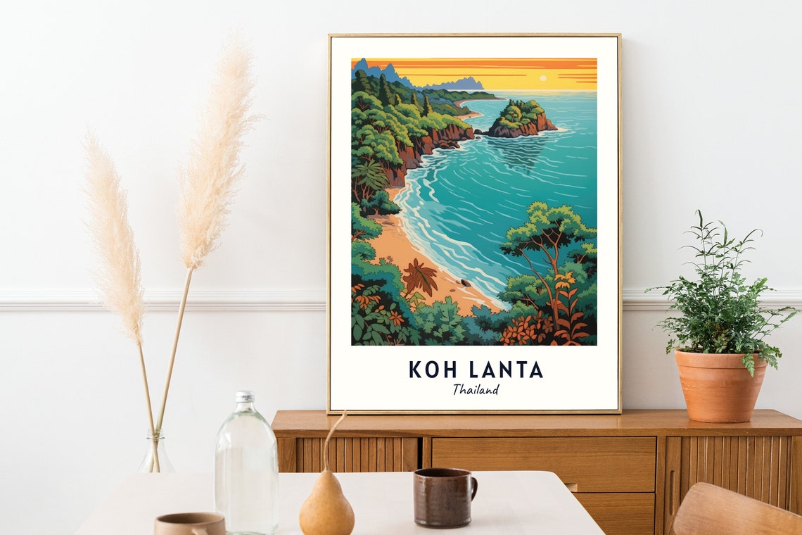 Kantiang Bay Travel Print Wall Art Koh Lanta Thailand City Print Kantiang Bay Travel Gift Kantiang Bay Poster - Image 2