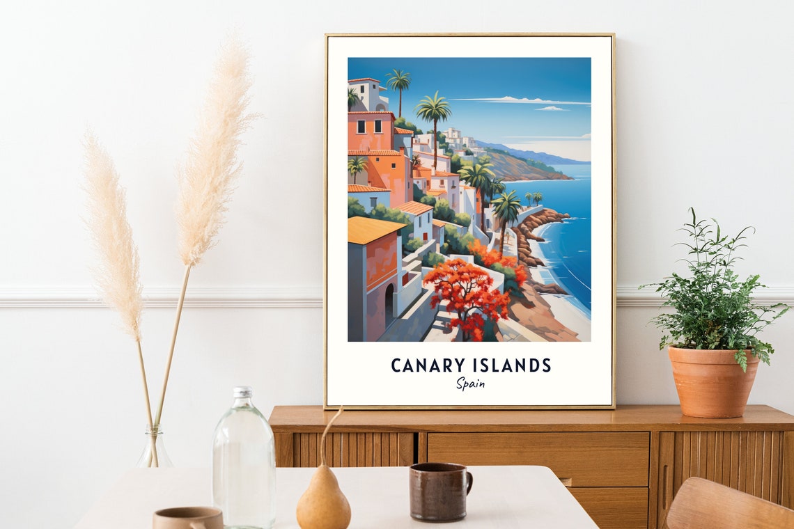 Canary Islands Travel Print Wall Art Canary Islands Spain City Print Canary Islands Travel Gift Canary Islands City Poster Travel Gift - Image 2