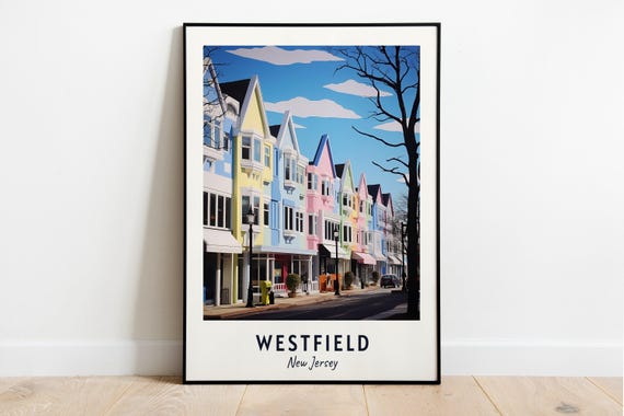 Westfield Travel Print Wall Art Westfield New Jersey City Print Westfield Travel Gift Westfield City Poster Wall Art