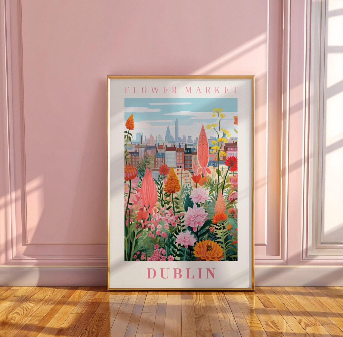 Dublin Flower Market City Skyline Wildflower Meadow Travel Poster - Image 3