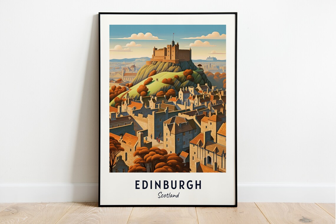 Edinburgh Scotland Castle On The Rock Old Town Cityscape Poster