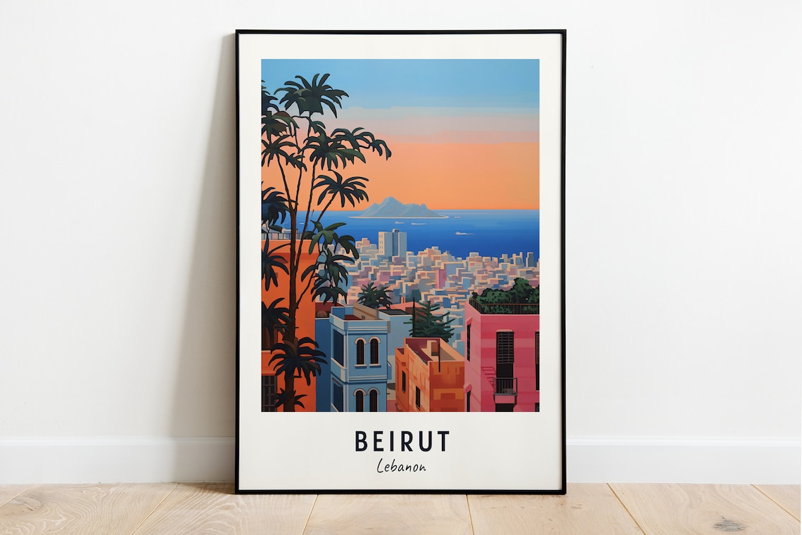 Beirut Lebanon Travel Poster, City Print