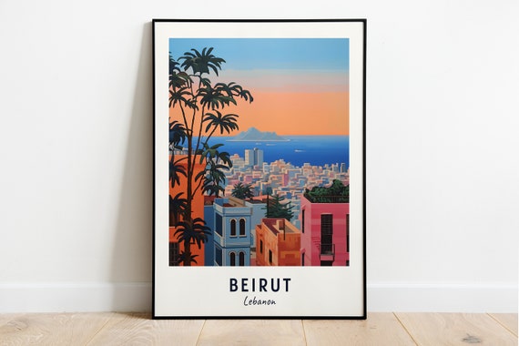 Beirut Lebanon Travel Poster, City Print