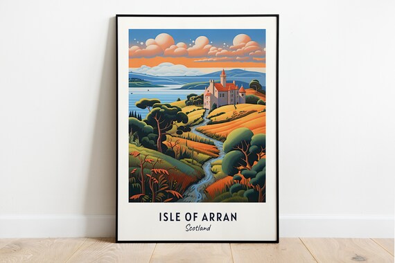 Brodick Castle on the Isle of Arran in Scotland Sunset Poster