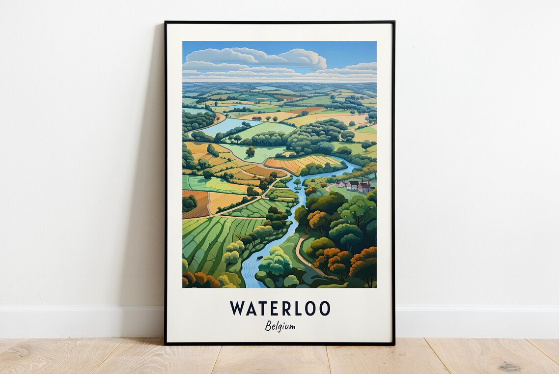 Battlefield Of Waterloo Travel Print Wall Art Waterloo Belgium City Print Battlefield Of Waterloo Travel Gift