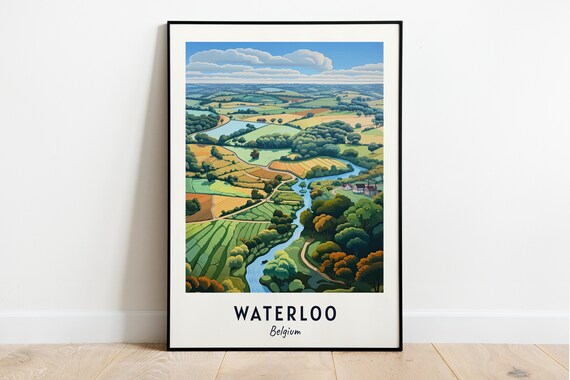 Waterloo Belgium Rolling Countryside River Valley Fields Poster