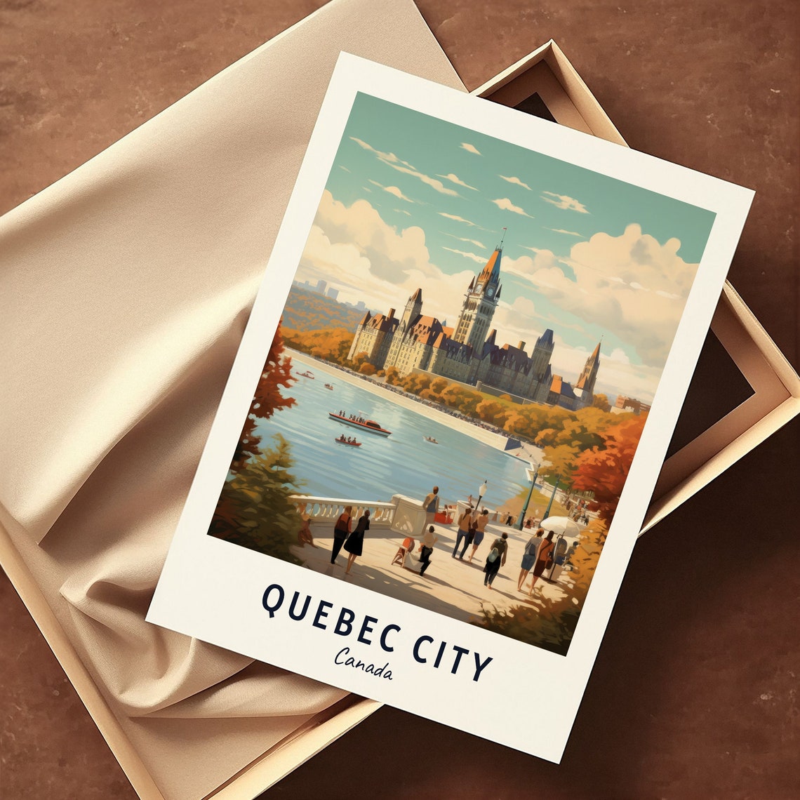 Quebec City Canada Historic Chateau Riverside Promenade Poster - Image 3