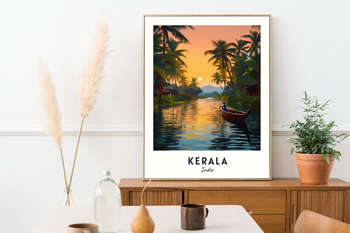 Kerala India Travel Poster, City Wall Art Print - Image 2