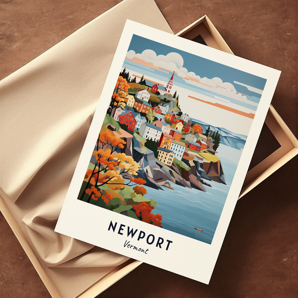 Newport Travel Print Wall Art Newport Vermont City Print Newport Travel Gift Newport City Poster Travel Gift - Image 3