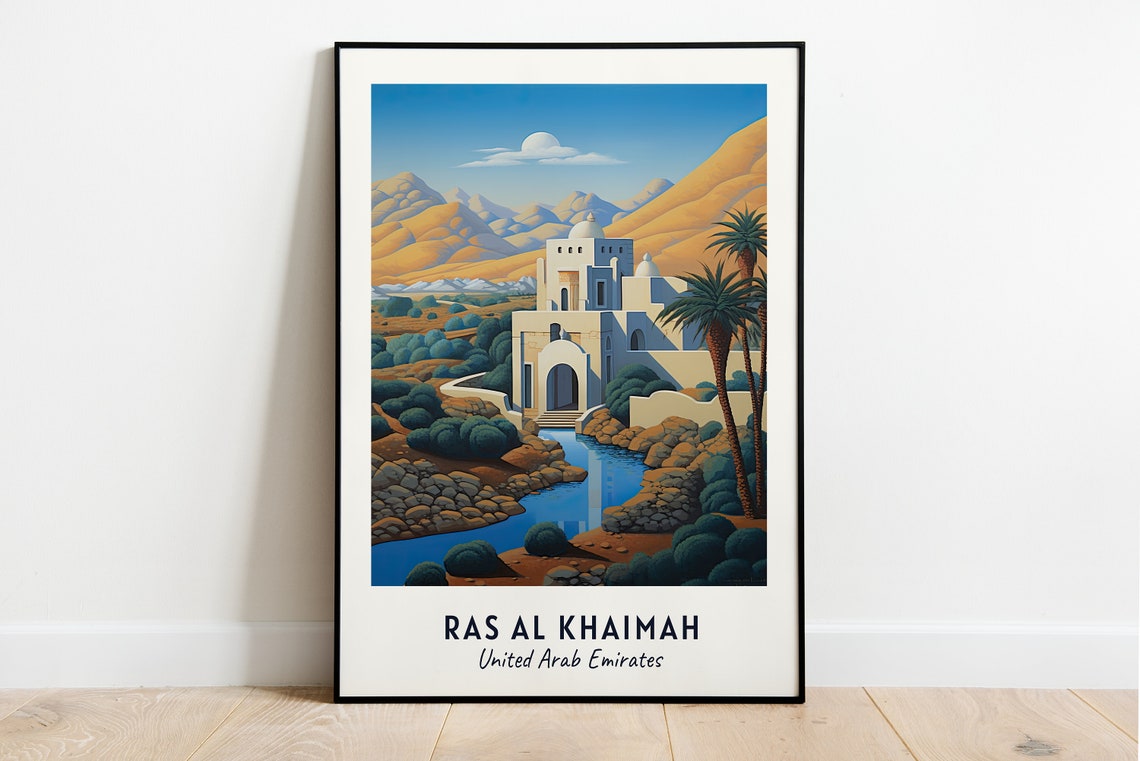 Ras Al Khaimah UAE Mountain Villa And Desert Palm Oasis Poster