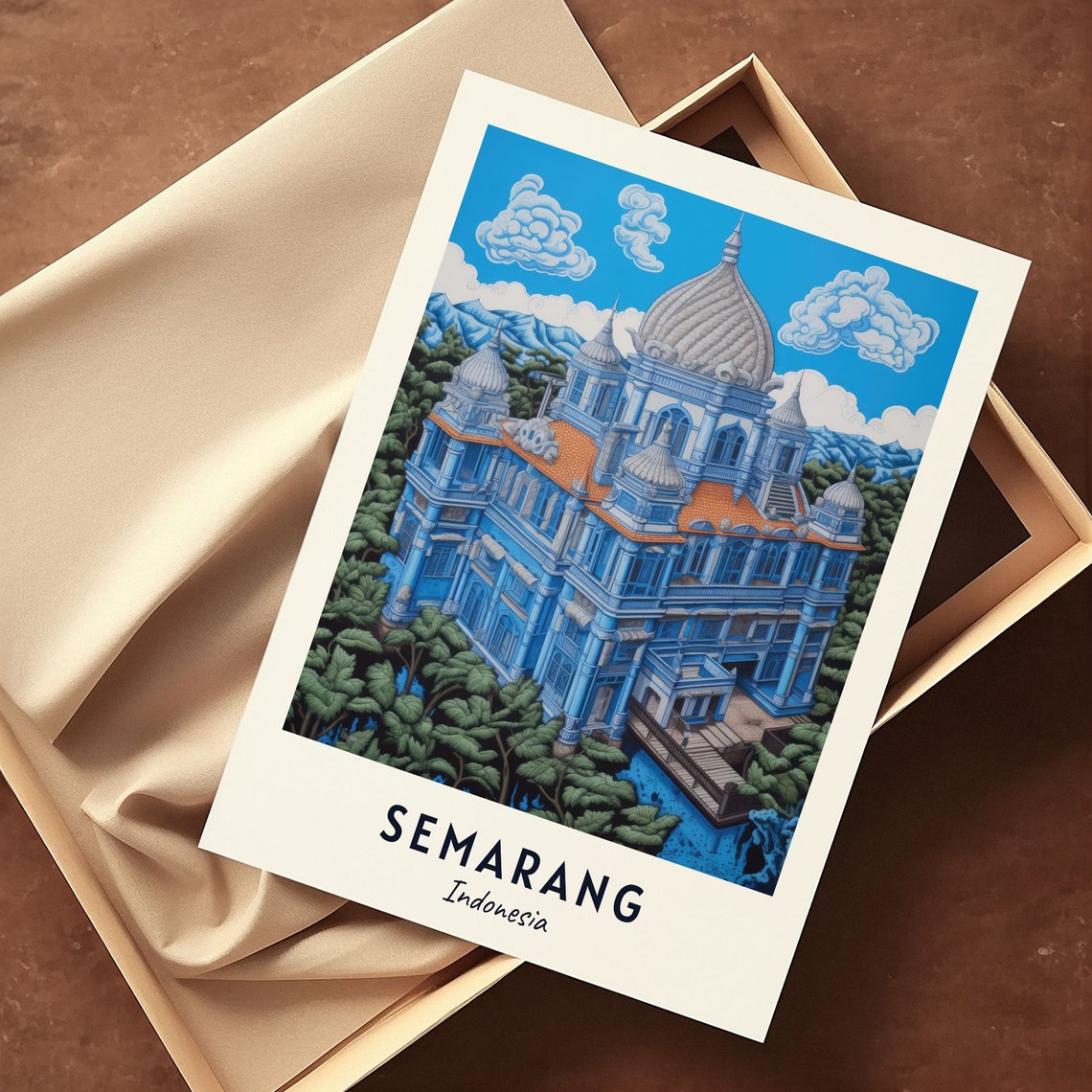 Lawang Sewu Travel Print Wall Art Semarang Indonesia City Print Lawang Sewu Travel Gift Lawang Sewu Poster Wall Art - Image 3