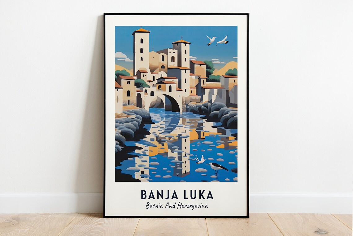 Kastel Fortress Travel Poster, Banja Luka Bosnia