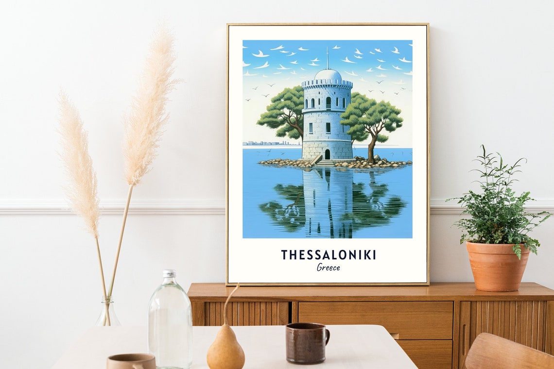 White Tower Of Thessaloniki Travel Print Wall Art Thessaloniki Greece City Print White Tower Of Thessaloniki Travel Gift Travel Gift - Image 2
