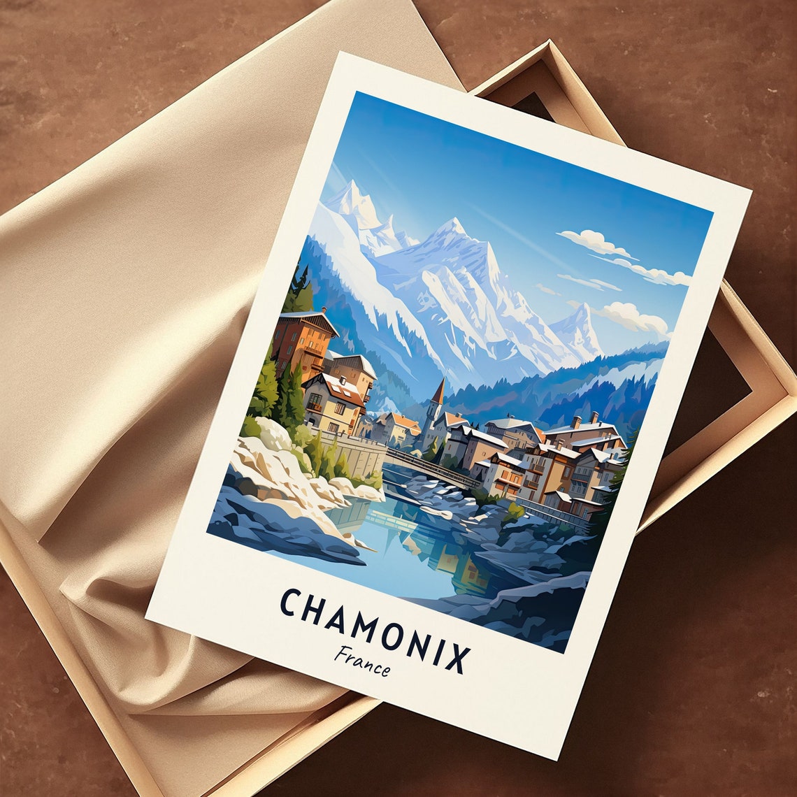 Chamonix France Riverside Valley Town Under Mont Blanc Poster - Image 3