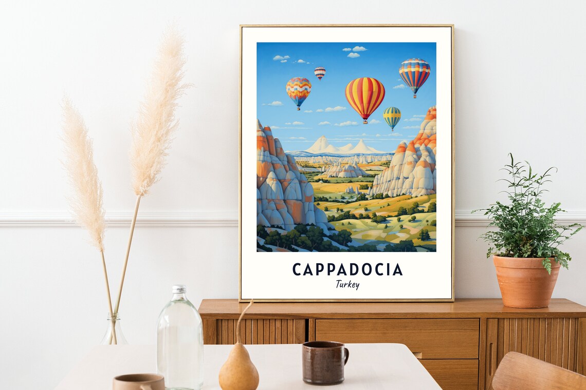 Cappadocia Turkey Balloons Fairy Chimney Valley Travel Poster - Image 2
