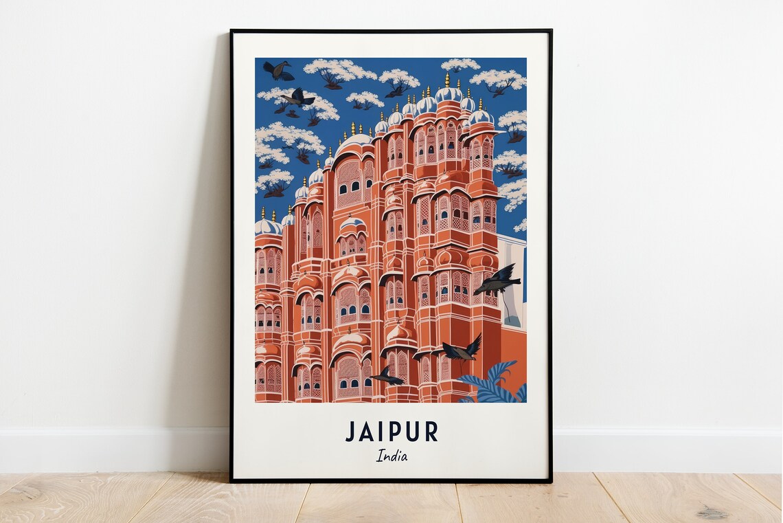 Hawa Mahal Palace of Winds Jaipur India Heritage Travel Poster