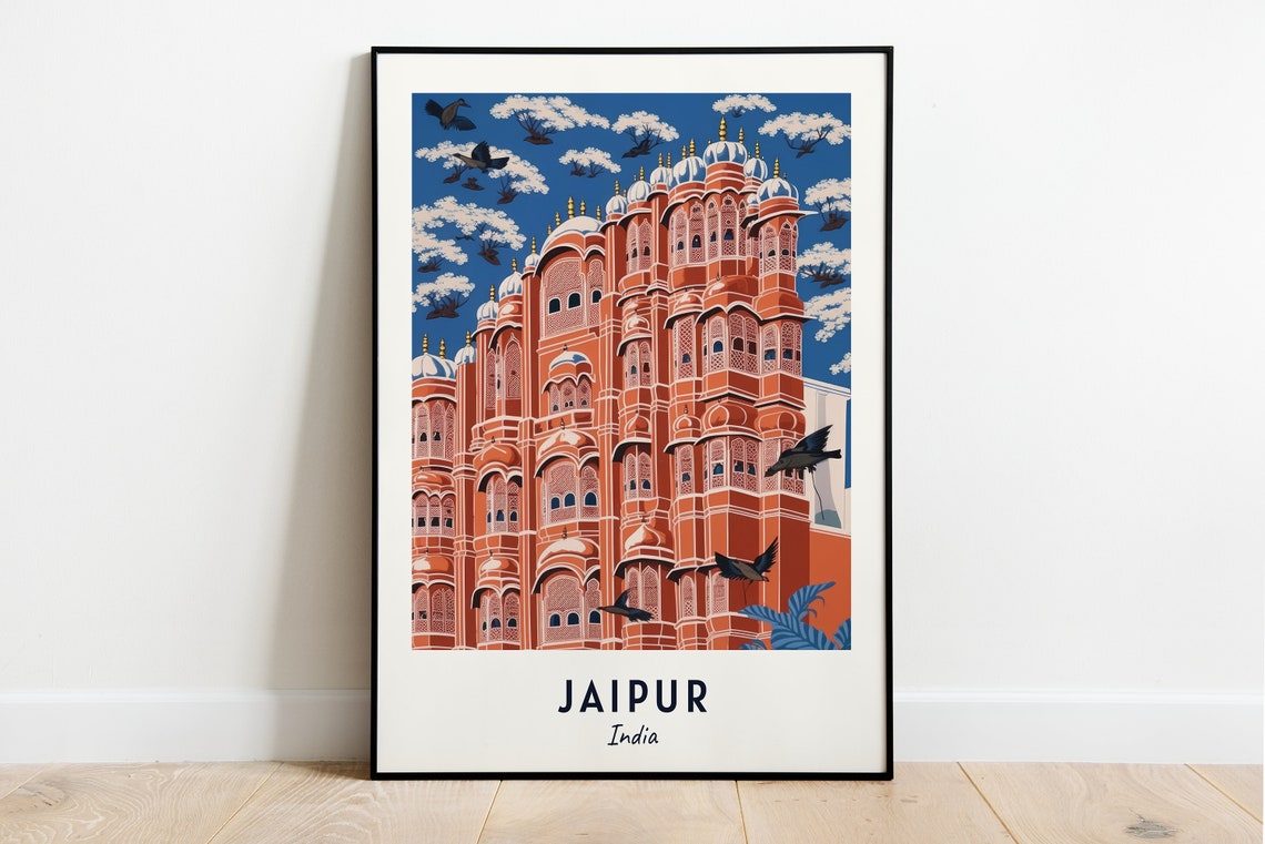 Hawa Mahal Palace Of Winds Travel Print Wall Art Jaipur India City Print Hawa Mahal Palace Of Winds Travel Gift