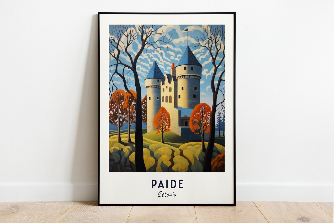 Paide Travel Print Wall Art Paide Estonia City Print Paide Travel Gift Paide City Poster Travel Gift Wedding Gift
