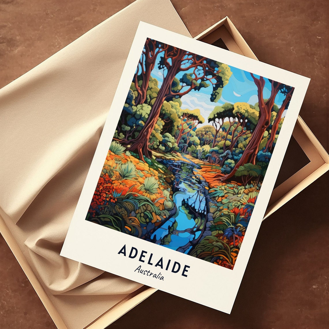 Eucalyptus Forest Stream Creek Scene Adelaide Australia Poster - Image 3