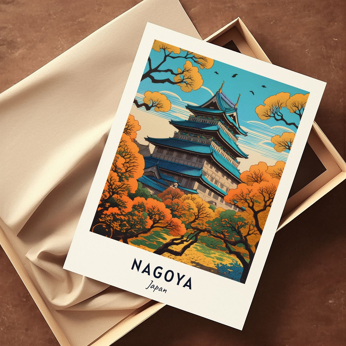 Nagoya Castle Travel Print Wall Art Nagoya Japan City Print Nagoya Castle Travel Gift Nagoya Castle Poster Wall Art - Image 3