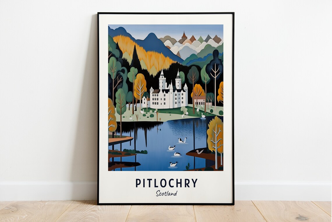 Blair Castle Travel Poster, Pitlochry Scotland