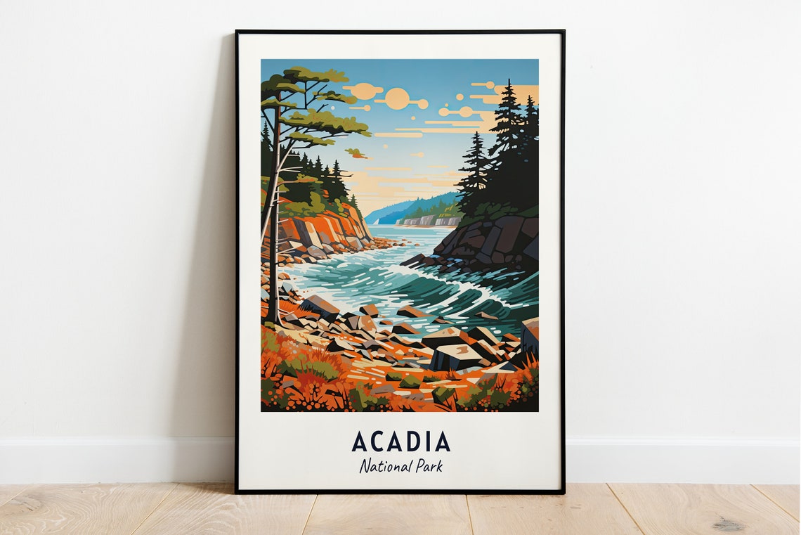 Acadia National Park Travel Print Wall Art Acadia National Park City Print Acadia National Park Travel Gift Acadia