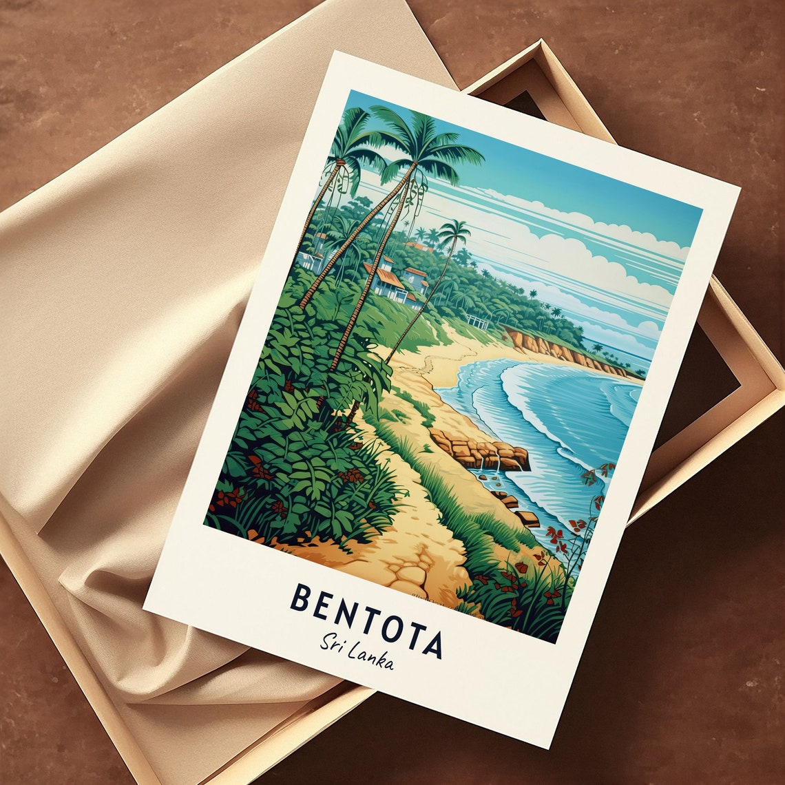 Bentota Sri Lanka Tropical Beach With Tall Palm Trees Poster - Image 3