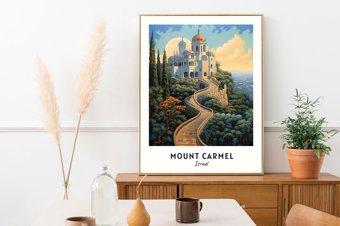 Stella Maris Monastery on Mount Carmel in Israel at Sunset Poster - Image 2