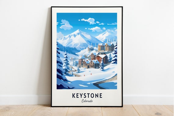 Keystone Travel Print Keystone Ski Poster Colorado Ski Poster Keystone Ski Resort Print