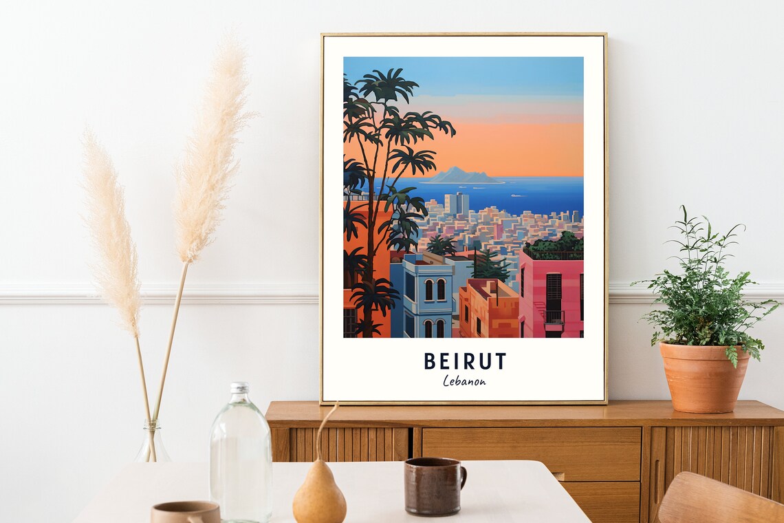 Beirut Lebanon Travel Poster, City Print - Image 2