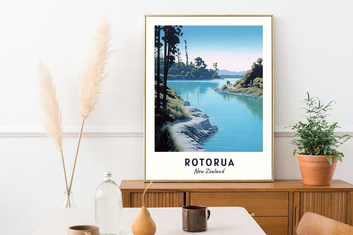 Wai O Tapu Thermal Wonderland Travel Print Wall Art Rotorua New Zealand City Print Wai O Tapu Thermal Wonderland Travel Gift Wall Art - Image 2