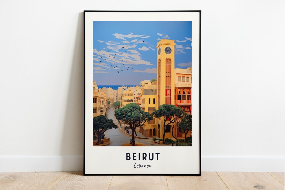 Beirut Travel Poster, Lebanon City Print