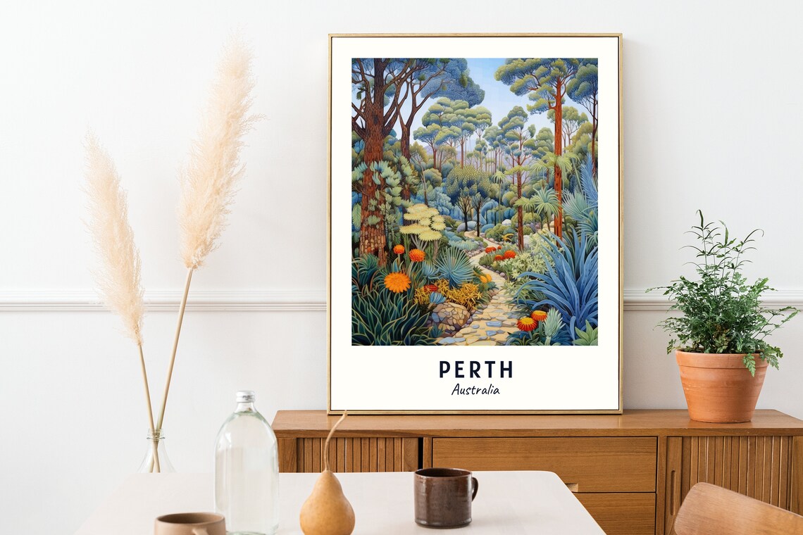 Perth Australia Botanic Garden Trail Travel Poster Keepsake Art - Image 2