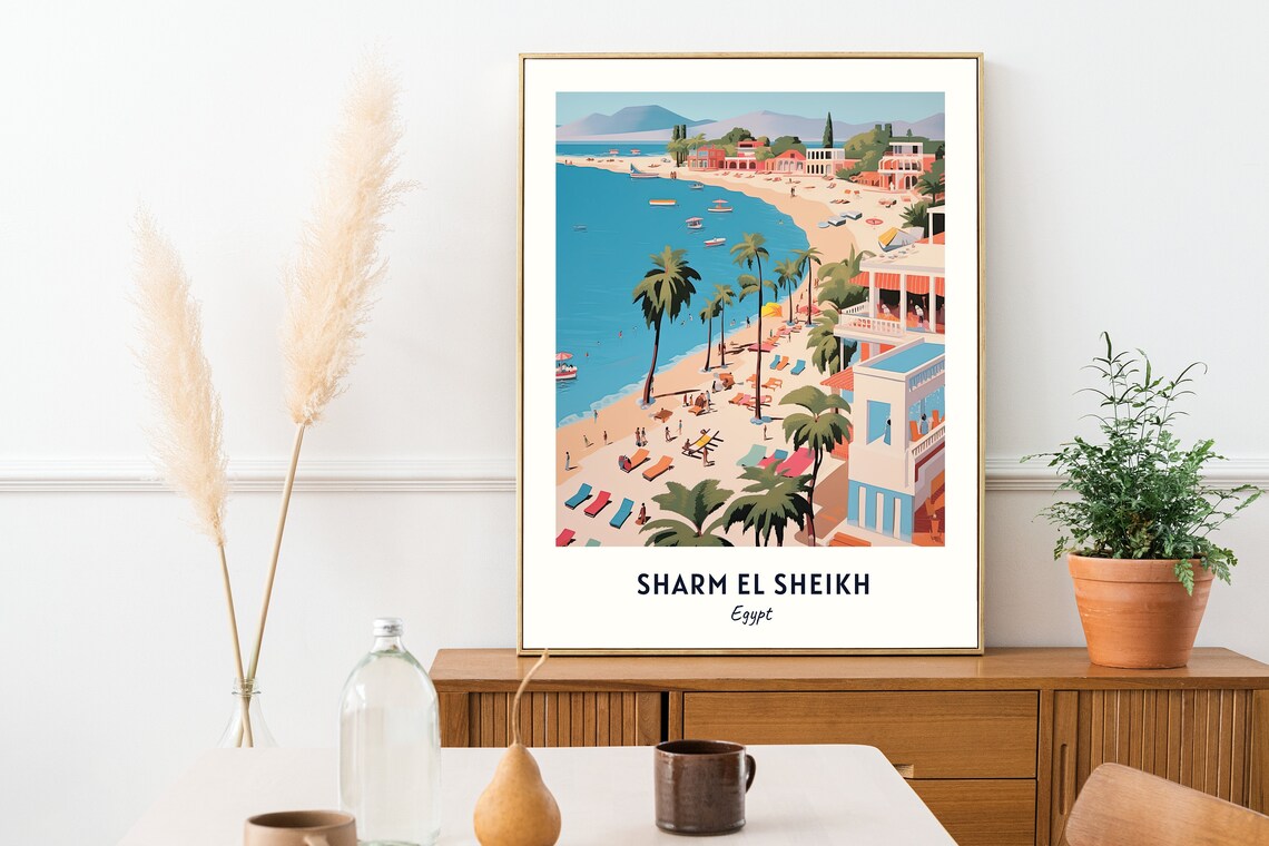 Naama Bay Travel Print Wall Art Sharm El Sheikh Egypt City Print Naama Bay Travel Gift Naama Bay Poster Travel Gift - Image 2