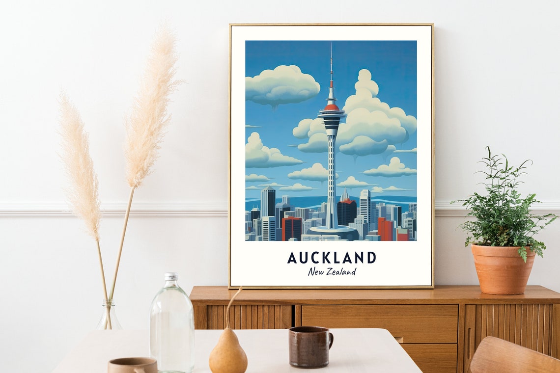 Sky Tower Travel Print Wall Art Auckland New Zealand City Print Sky Tower Travel Gift Sky Tower Poster Travel Gift - Image 2
