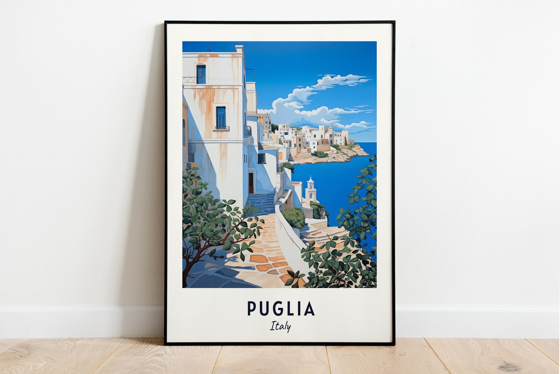 Puglia Travel Poster, Italy Travel Gift