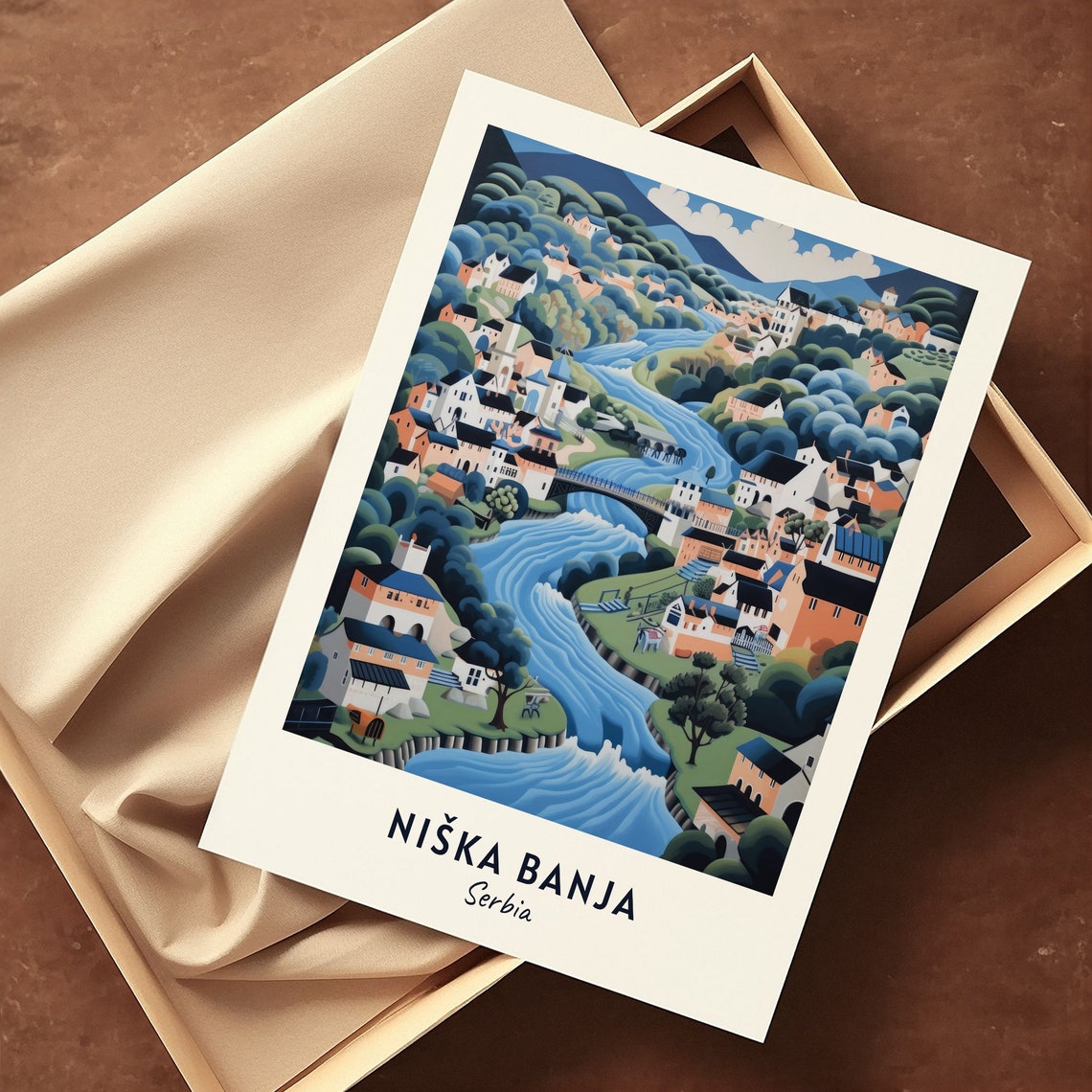 Nika Banja Spa Travel Print Wall Art Nika Banja Serbia City Print Nika Banja Spa Travel Gift Nika Banja Spa Poster Travel Gift - Image 3