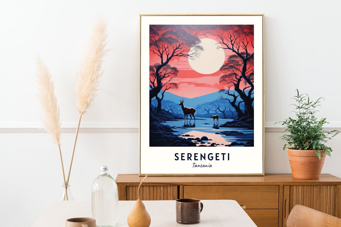 Serengeti Tanzania Travel Print Wall Art Serengeti Tanzania City Print Serengeti Tanzania Travel Gift Serengeti Tanzania Poster - Image 2