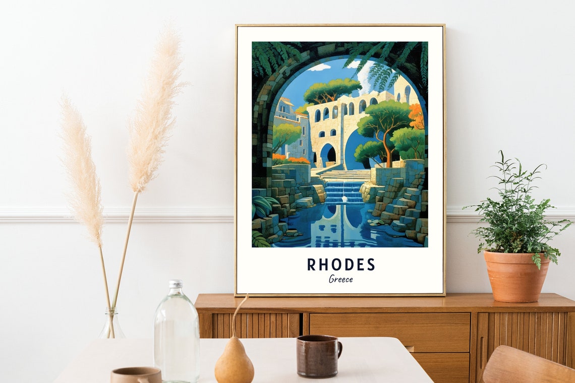Palace Of The Grand Master Of The Knights Of Rhodes Travel Print Wall Art Rhodes Greece City Print Travel Gift - Image 2