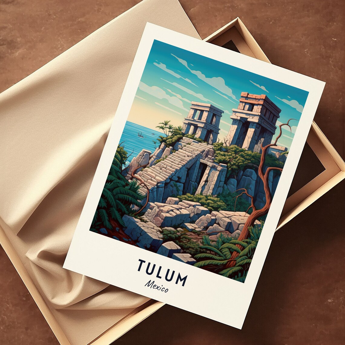Tulum Ruins Travel Poster, Mexico City Print - Image 3