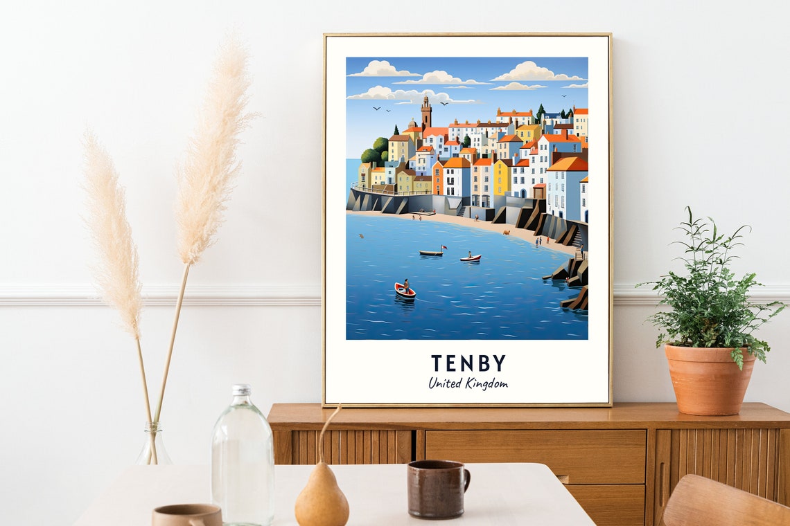 Tenby United Kingdom Travel Print Wall Art Tenby United Kingdom City Print Tenby United Kingdom Travel Gift Tenby - Image 2