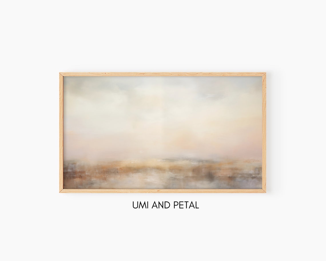 Blush Beige Abstract Horizon Minimalist Soft Neutral Art Poster