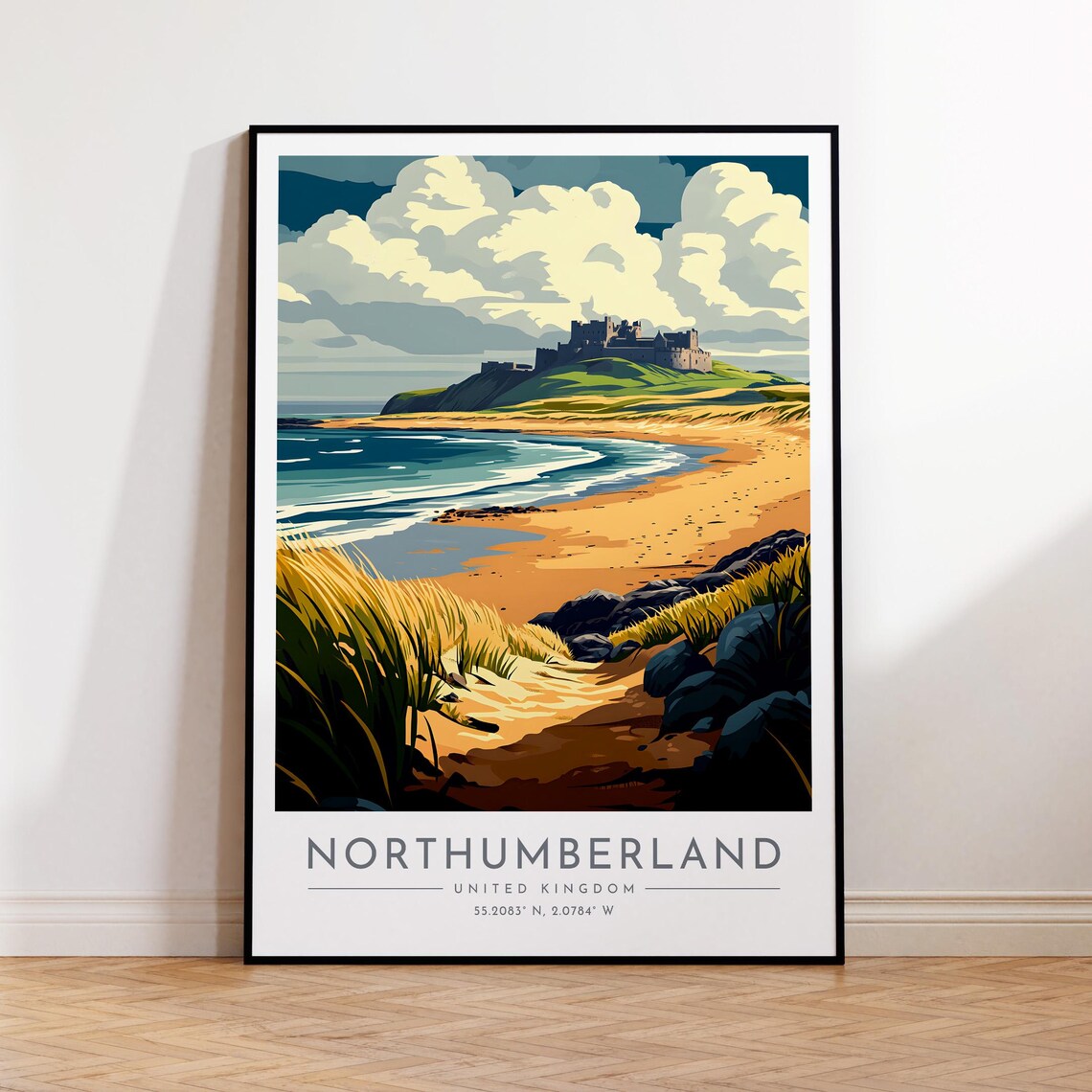 Northumberland Travel Poster, England Travel Poster