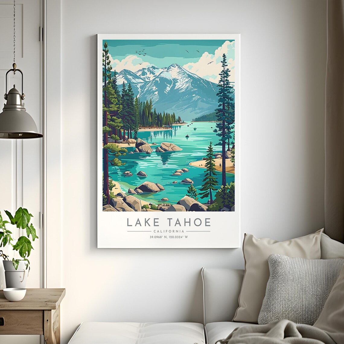 Lake Tahoe Travel Poster, California Travel Print - Image 2