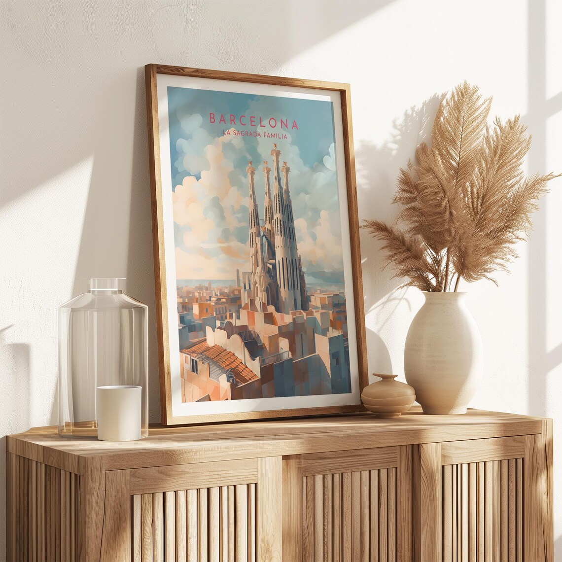 Barcelona Travel Poster, La Sagrada Familia Spain - Image 2