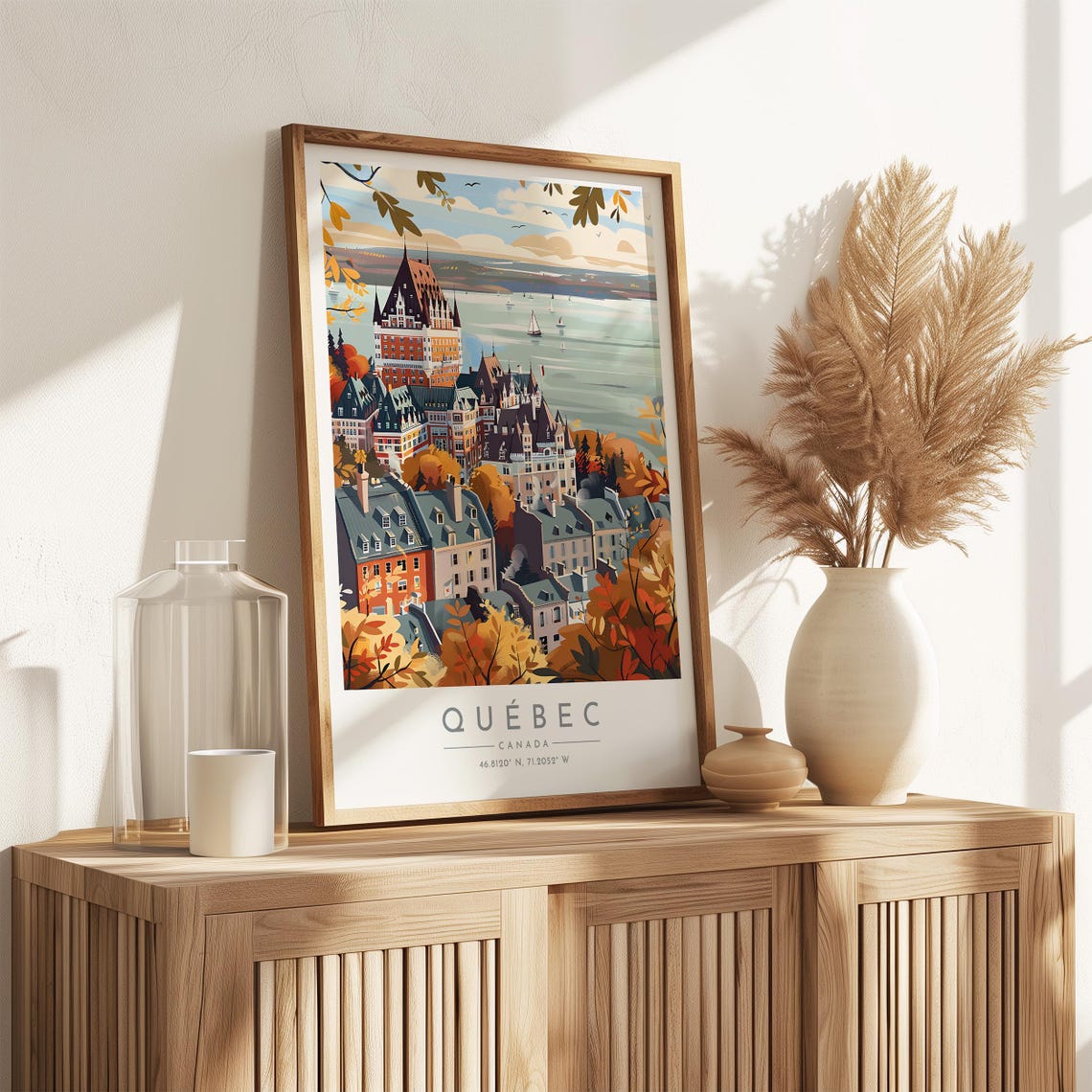 Quebec Canada Autumn Chateau Frontenac Waterfront Old Town Poster - Image 3